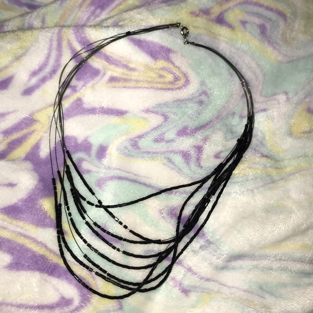 Black beaded necklace